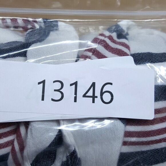 L'ACADEMIE Top Womens XS White Stripe Pullover Tie Front Tunic Long Sleeve - Picture 9 of 9